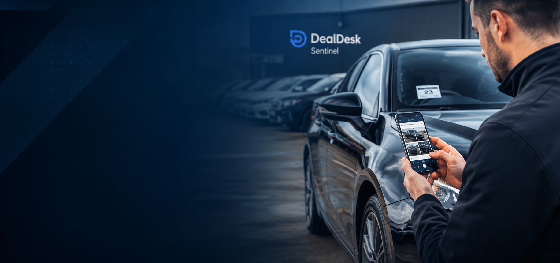 Sentinel vehicle inspection app capturing motor trade appraisal proof on a phone